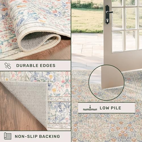 Washable 3x6 Runner Rug for Entryway, Laundry, Bathroom, Bedside, Kitchen