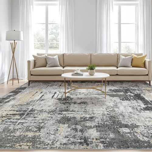 LOONGRUG 8x10 Area Rugs Washable Large Neutral Modern Living Room Rug