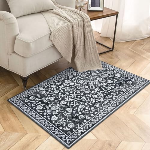 Vintage Washable Entryway Rug 2x3 Small Area Rug Non Slip Door Mat