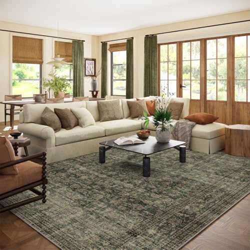 Washable Living Room Area Rug: 8x10 Rugs for Bedroom Non Slip Large Carpet