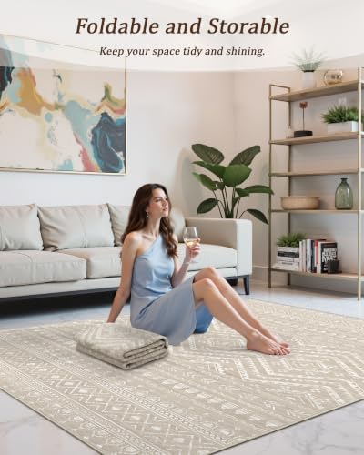 Miukiki Washable 2x6 Runner Rug Hallway Non Slip Kitchen Runner Brown