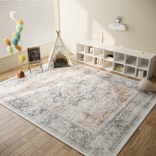 6x9 Area Rugs for Living Room: Washable Bedroom Rug Non Slip Large Carpet