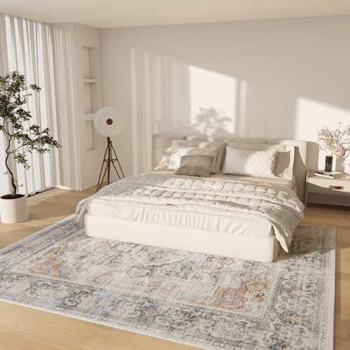 6x9 Area Rugs for Living Room: Washable Bedroom Rug Non Slip Large Carpet