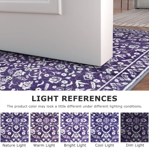 Washable Vintage 2x6 Runner Rug Non Slip Runners for Hallway