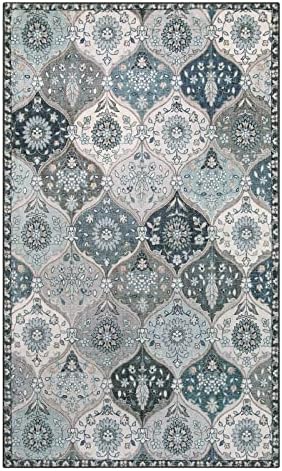 Lahome Moroccan Washable Rugs, 3x5 Area Rug for Bedroom Living Room
