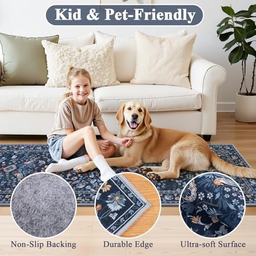 HEBE Hallway Runner Rug 2'x6', Washable Non Slip Kitchen Rug Runner