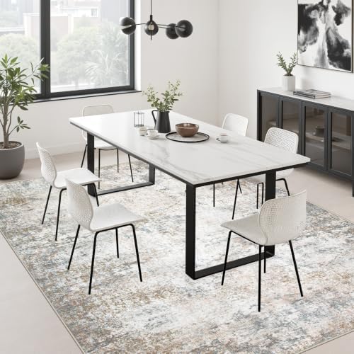 6x9 Area Rug Living Room: Modern Washable Indoor Soft Carpet Brown