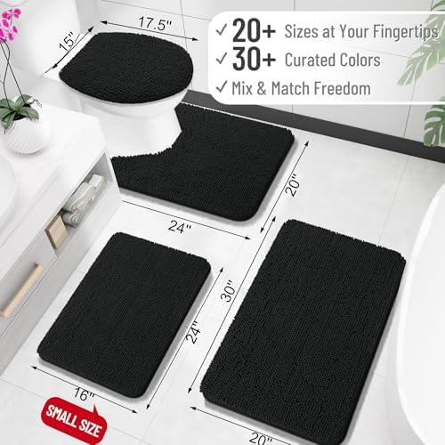 OLANLY Bathroom Rugs 34x21, Extra Soft Absorbent Chenille Bath Rugs