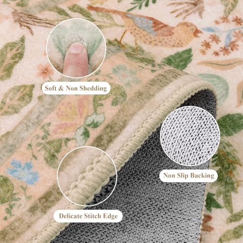 HEBE Boho Kitchen Rugs Set of 3, Non Slip Washable Kitchen Mats for Floor