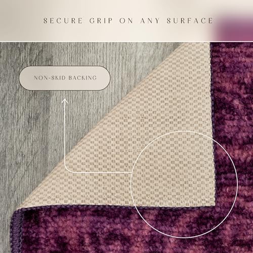Maples Rugs Pelham Vintage Medallion Area Rugs, 1'8 x 2'10, Wineberry