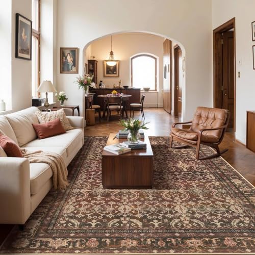 Rugxara Red 8x10 Area Rugs for Living Room Bedroom Large Washable Rug
