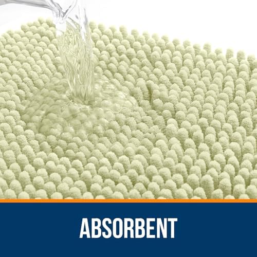 OLANLY Large Bathroom Rugs 44x32, Extra Soft Absorbent Chenille Bath Rugs