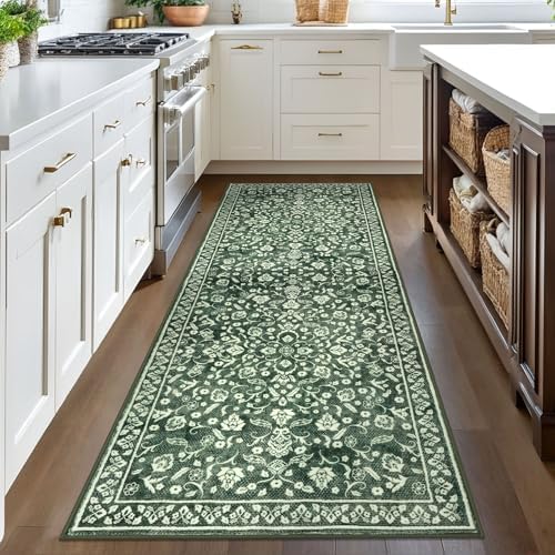 Washable Vintage 3x8 Runner Rug Non Slip Runners for Hallway