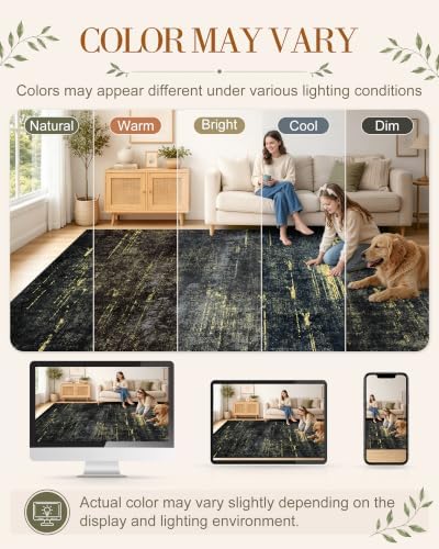 OLANLY 3x5 Washable Accent Rug, Soft Non Slip Carpet for Entryway Bedside
