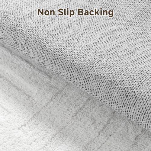 Pauwer 6ft Area Rugs for Living Room, Modern Non Slip Washable Rug, White