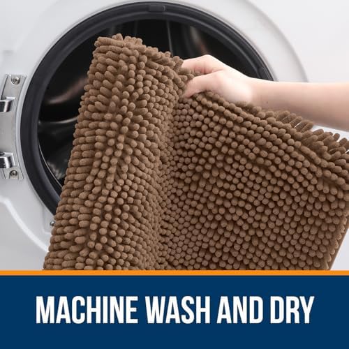 OLANLY Large Bathroom Rugs 40x32, Extra Soft Absorbent Chenille Bath Rugs
