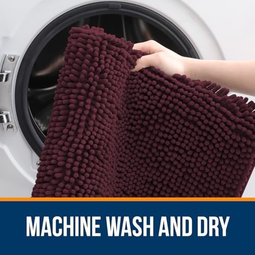 OLANLY Large Bathroom Rugs 44x32, Extra Soft Absorbent Chenille Bath Rugs