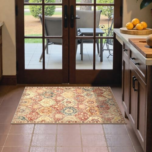 Lahome Moroccan Washable Rug, 2x3 Bathroom Rugs for Kitchen Entryway