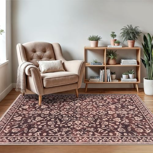 Vintage Washable Rugs for Entryway 3x5 Area Rug Non Slip Door Mat