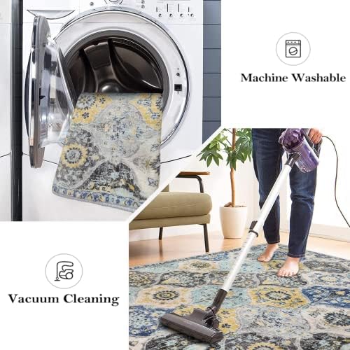 Lahome Moroccan Washable Small Area Rug, 3x5 Area Rug for Bedroom Living Room