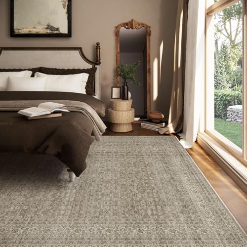 Washable Living Room Area Rug: 8x10 Rugs for Bedroom Non Slip Boho Carpet