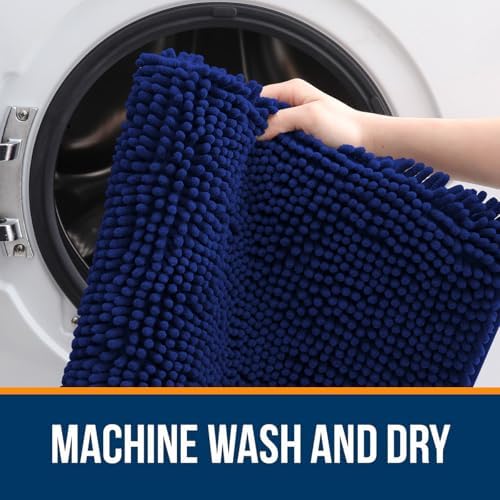OLANLY Bathroom Runner Rugs 40x24, Extra Soft Absorbent Chenille Bath Rugs