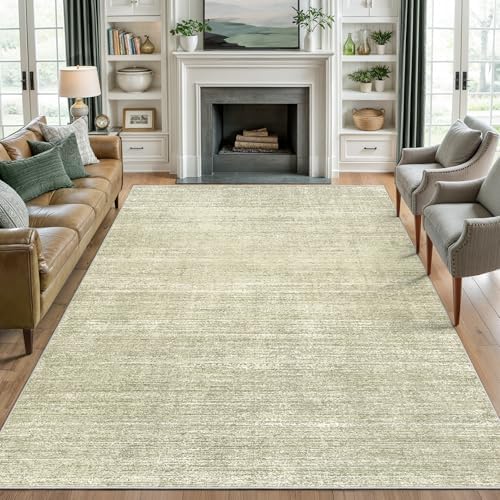 Valenrug 9x12 Area Rug Non Slip, Large Washable Rugs for Living Room Green