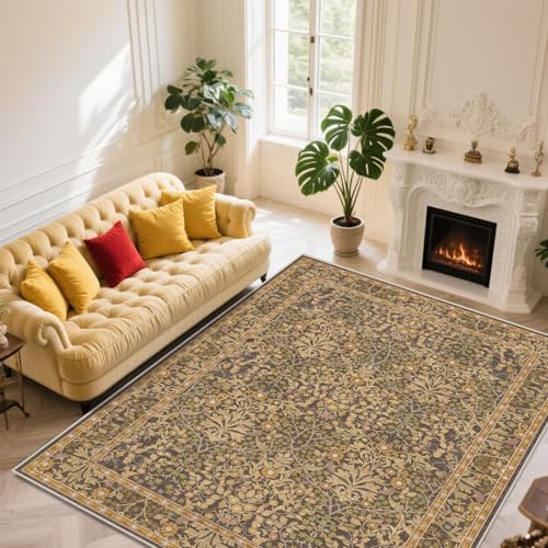9x12 Washable Area Rugs for Living Room Soft Carpet (Goldenrod)