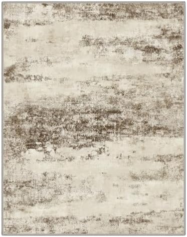 BEIMO 8x10 Antique Beige Abstract Area Rug, Washable Non-Slip for Bedroom