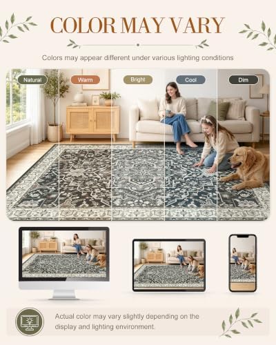 OLANLY 2'6"x12' Washable Runner Rug, Non Slip Carpet for Hallway Kitchen