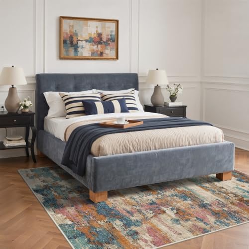 BEIMO 5x7 Area Rugs for Bedroom, Blue Terracotta Washable Abstract Rug