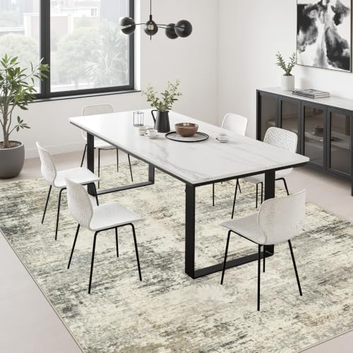 8x10 Area Rug Living Room: Modern Washable Soft Carpet Ash Brown