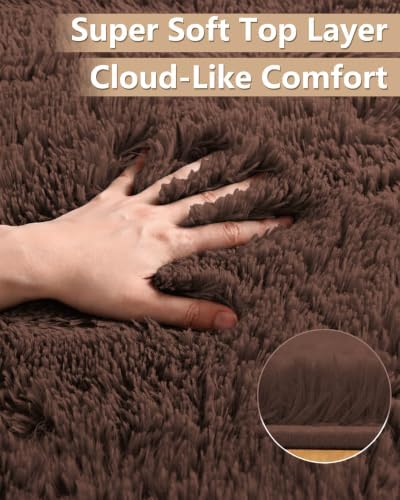Smiry Round Area Rugs for Living Room Bedroom 2x2 ft, Fluffy Carpet