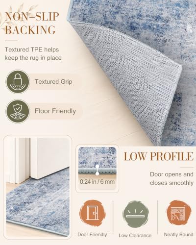 OLANLY 5x7 Washable Area Rug, Soft Non Slip Carpet for Bedroom Living Room