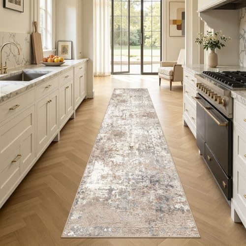 LOONGRUG Runner Rug 2x10 Washable Non-Slip Kitchen Neutral Modern Rug