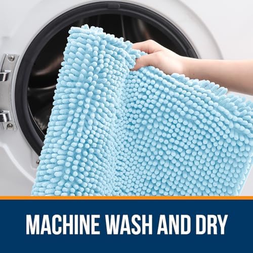 OLANLY Bathroom Rugs 34x21, Extra Soft Absorbent Chenille Bath Rugs