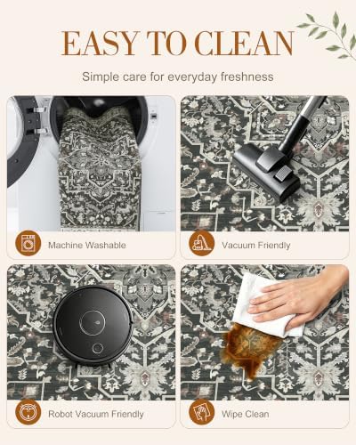 OLANLY 3x5 Washable Accent Rug, Soft Non Slip Carpet for Entryway Bedside