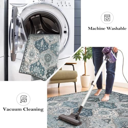 Lahome Moroccan Machine Washable Area Rugs, 4x6 Rug for Living Room Bedroom