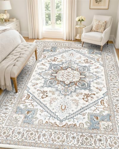 OLANLY 5x7 Washable Area Rugs, Soft Non Slip Carpet for Bedroom Living Room