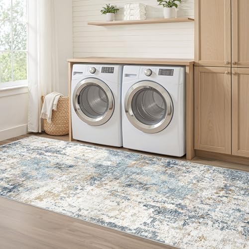 LOONGRUG Runner Rug 3x10 Washable Non-Slip Kitchen Neutral Modern Rug