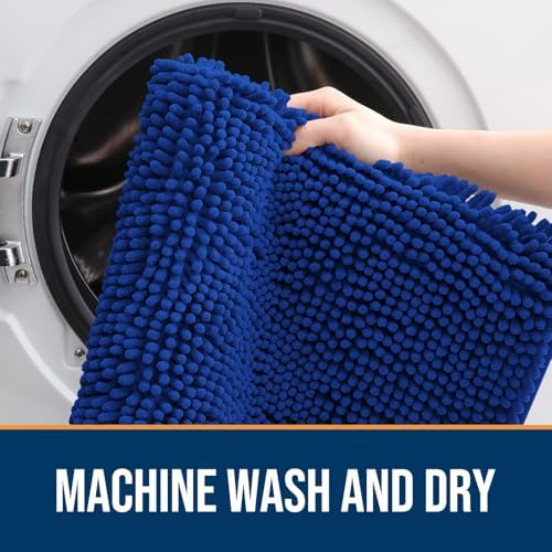 OLANLY Dog Door Mat for Muddy Paws 54x32, Super Absorbent Chenille Mud Mat
