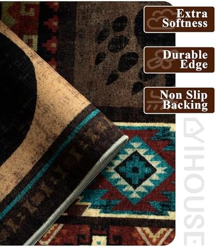 YIHOUSE Washable Rustic Cabin Runner Rug 2x6 Hallway