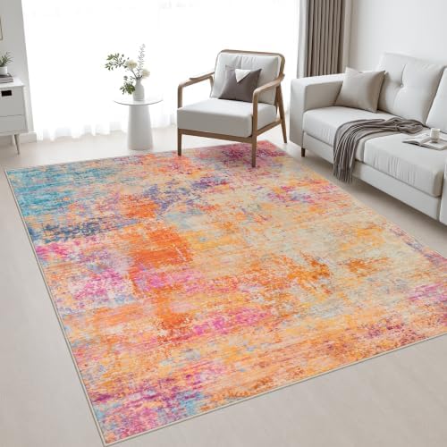 Area Rug Living Room: 4x6 Modern Washable Soft Carpet Galaxy Haze