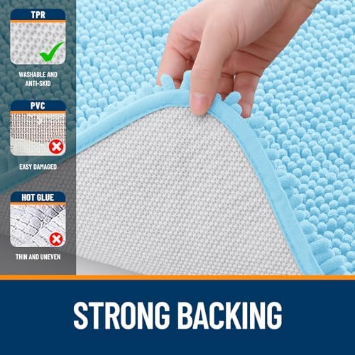 OLANLY Bathroom Rugs 34x21, Extra Soft Absorbent Chenille Bath Rugs