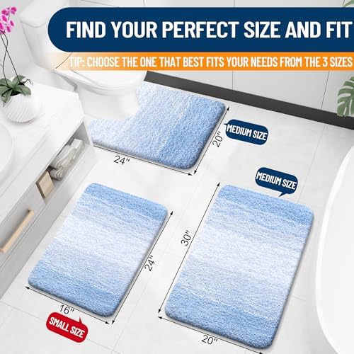 OLANLY Bathroom Runner Rug 47x20, Extra Soft Absorbent Microfiber Bath Rugs