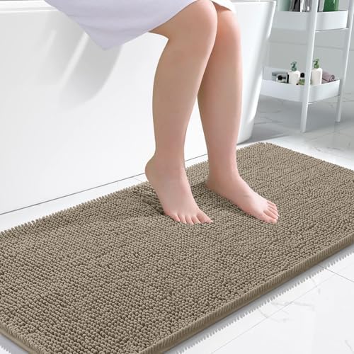 OLANLY Bathroom Runner Rugs 47x24, Extra Soft Absorbent Chenille Bath Rugs