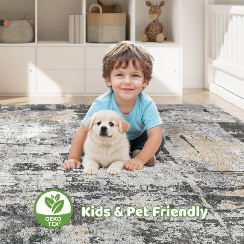 LOONGRUG 8x10 Area Rugs Washable Large Neutral Modern Living Room Rug