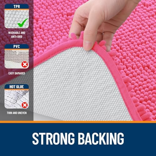 OLANLY Toilet Rugs U-Shaped 20x20, Soft Absorbent Chenille Contour Rugs