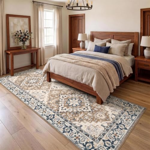 Lofus 3x8 Hallway Kitchen Washable Runner Rug, Boho Entry Long Carpet Brown