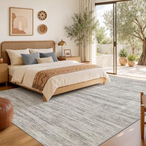 Nakagishi Boho 6x9 Area Rug Living Room Rugs Machine Washable Grey